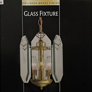 🌟 HAMPTON BAY 🌟 NEW HANGING LAMP POLISHED BRASS FINISH NEW IN BOX CHANDELIER NIB